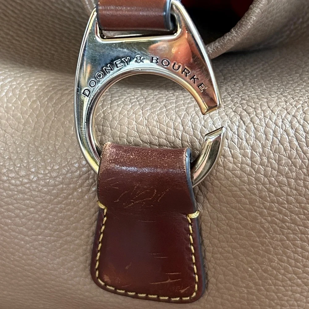 DOONEY & BOURKE Brown Pebble Leather Derby Hobo Slouchy Crossbody Bag Heritage